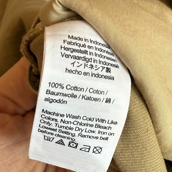 NWT MADEWELL Paperbag Trench Trousers in (Re)generative Chino Color Khaki Sz 12 - Picture 9 of 11